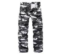 APTRO Mens Cargo Trousers Camo Trousers Combat Tactical Trousers Cotton Multiple Pockets Outdoor Pants LT04 Grey 32