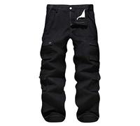 APTRO Mens Cargo Trousers Camo Trousers Combat Tactical Trousers Cotton Multiple Pockets Outdoor Pants LT02 Black 40