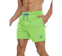 APTRO Mens Swim Shorts Quick-Dry Mesh Lining Summer Beach Shorts 4-Way Stretch Swim Trunks with Zipper Pockets Green XXL