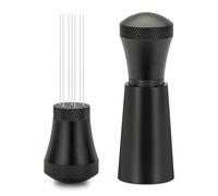 APTSPADE WDT Tool, WDT Tool Espresso Distribution Tool, 0.3mm Stainless Steel 7 Needles WDT Tool Coffee Stirrers Distributor with Stand for Barista, Black (3 Replacement Needle)