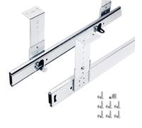 ApuaVireo&Co 1-Pair Heavy Duty Metal Runners Slides 50kg Load - with Ball Bearing and Height Adjustable, Under Desk Keyboard Tray Sliding Rails(400mm(16 inch))