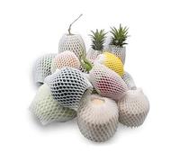 ApuaVireo&Co 100pcs/lot Fruit and Vegetable White Net Cover, Shock-Proof Protective Cover Foam Net Pack Strawberry Orange Net Bag(12X7CM)