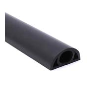 ApuaVireo&Co 1M PVC Half Round Cable Hider | Multicolor Self-Adhesive Floor Cable Trunking For TV Cables(Black)