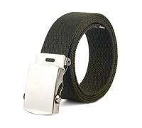 ApuaVireo&Co 2.5 cm Wide Men/Women's Canvas Belt Outdoor Training Jeans Belt Nylon Braided Belt 80-120 cm(Army Green,120)