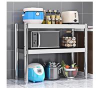 ApuaVireo&Co 2-tier Restaurant Kitchen Thickened Stainless Steel Work Table The Bottom of The Inverted Triangle Fixed Adjustable Feet(27.6x19.7x31.5in)