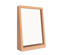 ApuaVireo&Co Acrylic Sign Holder Clear Double Side Display, Acrylic Menu Sign Holder Wooden Base Light Brown Multiple Sizes(Ladder-shaped Double Slot Vertical,203 * 152mm)