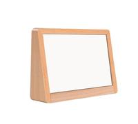 ApuaVireo&Co Acrylic Sign Holder Clear Double Side Display, Acrylic Menu Sign Holder Wooden Base Light Brown Multiple Sizes(Ladder-shaped Double Slot Horizontal,203 * 152mm)