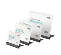 ApuaVireo&Co Acrylic Sign Holder Clear Double Side Display, Acrylic Sign Holder Aluminum Alloy Base Multicolor Multiple Sizes For Office Hotel Store Restaurant(Black,A6:148 * 105mm)