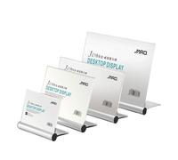 ApuaVireo&Co Acrylic Sign Holder Clear Double Side Display, Acrylic Sign Holder Aluminum Alloy Base Multicolor Multiple Sizes For Office Hotel Store Restaurant(Silver,A5:210 * 148mm)