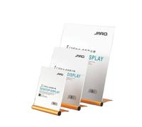 ApuaVireo&Co Acrylic Sign Holder Clear Double Side Display, Acrylic Sign Holder With Aluminum Alloy Base Menu Board Multicolor Multiple Sizes(Gold,A7:74x105mm)