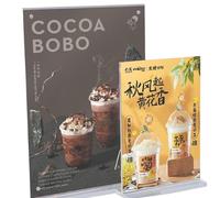 ApuaVireo&Co Acrylic Sign Holder Clear Double Side Display, Acrylic T-Shaped Sign Holder A3 A4 A5 A6 Pack Of 2 Transparent(21 * 29.7cm(A4))