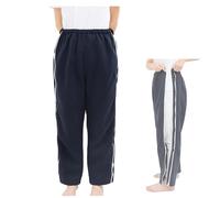 ApuaVireo&Co Bedridden Patient Clothing Womens Paralysis Clothing, Zipper Patient Pants Patient Care Clothes, Tear Away Trousers(Blue,M)