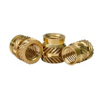 ApuaVireo&Co Brass Threaded Inserts Knurled Nuts, M4 Brass Heat Insert Nuts Pack Of 200 Pieces For Plastic Embedding Multiple Sizes(M4x8.1x6.3(200pcs))