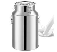 ApuaVireo&Co Dairy Pot 201 Stainless Steel Milk Transport Cans Bucket Heavy Duty Milk Jug with Silicone Sealed Lid Airtight Storage Milk Cans(9L)