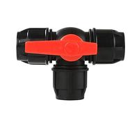 ApuaVireo&Co FA 1/2" 3/4" 1" 2" 3three Way Plastic Ball Valve T-Type PE Fast Connection Pipe Quick Union, 20mm 25mm 32mm 40mm 50mm 63mm Pipe Valve Connector(Black Type,63mm)