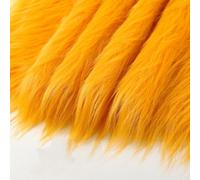 ApuaVireo&Co Faux Fur Fabric Long Pile 12cm Soft Synthetic Fur Fabric Beastly Hair Fursuit Cosplay Costume Dwarf Decorative Rugs Shaggy Collar(14 Orange)