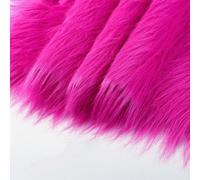 ApuaVireo&Co Faux Fur Fabric Long Pile 12cm Soft Synthetic Fur Fabric Beastly Hair Fursuit Cosplay Costume Dwarf Decorative Rugs Shaggy Collar(8 Hot Red)