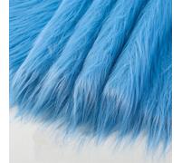 ApuaVireo&Co Faux Fur Fabric Long Pile 12cm Soft Synthetic Fur Fabric Beastly Hair Fursuit Cosplay Costume Dwarf Decorative Rugs Shaggy Collar(19 Dark Blue)