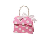 ApuaVireo&Co Favour Boxes 10/20Pcs Pearl Bag Candy Box with Handle Wedding Sweet Favor Packaging with Bow Birthday Party Supplies(Rose Pink,20pcs)