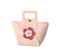 ApuaVireo&Co Favour Boxes 10pcs Leather Bags Flower Packaging Bag Wedding Favour Candy Box Mini Handbag(Pink)