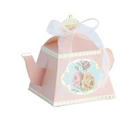ApuaVireo&Co Favour Boxes 10Pcs Wedding Paper Candy Box Retro Design Teapot Bag Packaging Boxes for Birthday Party(Pink)