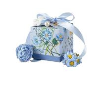 ApuaVireo&Co Favour Boxes 12/30Pcs Flower Candy Box Beauty Biscuit Paper Boxes Suitable for Wedding Birthday Valentine's Day(Blue,30pcs)