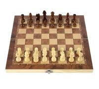 ApuaVireo&Co Games International Chess Board Foldable Wood Set With Internal Storage Retro Classic Pieces Game