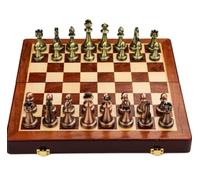 ApuaVireo&Co Games International Chess Set Gift Box Solid Wood Folding Metal Pieces Retro Professional