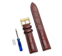 ApuaVireo&Co Genuine Leather Watch Straps 12/14/16/18/20/22/24 mm Watch Strap Steel Pin Buckle Wrist Belt Bracelet + Tool(Dark Brown white 3,20mm)