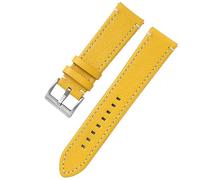ApuaVireo&Co Genuine Leather Watch Straps with Stainless Buckle Vintage Leather Replacement Watch Straps(Yellow,22 mm)