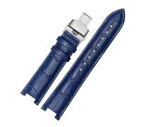 ApuaVireo&Co Leather Watch Strap for Men Women Notch Strap 16mm - 22mm Replacement Watch Strap(Blue Sk,16mm - 8mm)