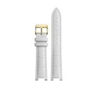 ApuaVireo&Co Leather Watch Strap for Men Women Notch Strap 16mm - 22mm Replacement Watch Strap(White gold,20mm - 11mm)