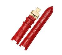 ApuaVireo&Co Leather Watch Strap Men Women Notch Watch Strap 16 mm - 22 mm Watch Replacement Strap(Red G,16mm 8mm)