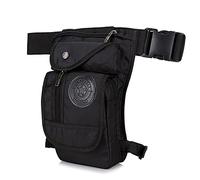 ApuaVireo&Co Men's Canvas Drop Leg Bag Motorcycle Multi-Purpose Messenger Shoulder Bags Belt Hip Bum Waist Fanny Pack Drop Leg Bag(Black)