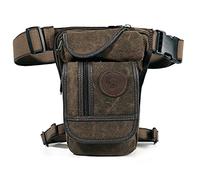 ApuaVireo&Co Men's Canvas Retro Drop Leg Bag Waist Fanny Pack Thigh Hip Bum Belt Hiking Motorcycle Cross Body Messenger Shoulder(Coffee)