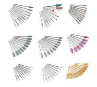 ApuaVireo&Co Nail Drill Bits Set for Manicure, Nail Drill Bits 2.35mm Shank for Electric Pack of 10 Diamond and Stainless Steel Multicolor(Dbs19)