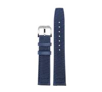 ApuaVireo&Co Nylon + Leder Armband 20mm 21mm 22mm Canvas Uhr Armband Herrenuhr Zubehör(Blue Pin Silver,20mm)