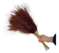 ApuaVireo&Co Pampas Grass Large 10pcs 55CM Artificial Fluffy Pampas Grass Flowers Bouquet Fake Plant Reed Flower For Wedding Party Decoration Home Decor(Coffee)