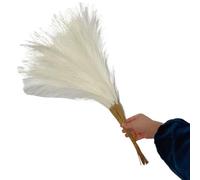 ApuaVireo&Co Pampas Grass Large 10pcs Silk Pampas Grass Decor Artificial Flowers Bouquet Fluffy Faux Arrangements For Wedding Home Decoration(White)