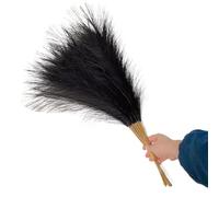 ApuaVireo&Co Pampas Grass Large 55CM 10PCS Fluffy Pampas Grass Decor Flower Fake Plant Reed Simulated Wedding Party Home Decoration Artificial Flowers(Black)