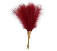 ApuaVireo&Co Pampas Grass Large 55CM 10PCS Fluffy Pampas Grass Flower Fake Plant Reed Simulated Wedding Party Home Decoration Artificial Flowers(Wine Red)