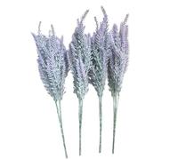 ApuaVireo&Co Pampas Grass Large Spring Lavender Artificial Flower Fake Plant For Wedding Party Decoration Home DIY Decor 4 Pcs/Lot Faux Flowers(4 Purple Lavender)