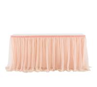 ApuaVireo&Co Party Table Skirts Tulle Table Skirt Wedding Party Tutu Tableware Cloth Gender Reveal Birthday Party Home Decoration(Rose Gold,6FT 77x183cm)