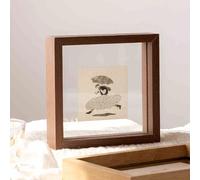 ApuaVireo&Co Portrait Photo Frames,Floating Glass Double Sided A4 Wooden Photo Frame Multicolor Multiple Sizes(Walnut,A4 [20.3 * 28.4m])