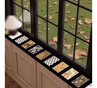 ApuaVireo&Co Printing Window Sill Protector, Pet Pad Perch, Narrow Window Sill Mat From Dog Cat Scratching, Easy Cut for Balconies(Black,30x100cm/12x39in)