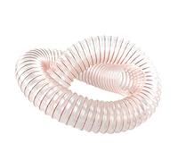 ApuaVireo&Co PU Flex Duct Hose With Copper Wire 1 Meter Industrial Vent Transparent 0.63mm Wall 20-100mm(Inner diameter:25mm)
