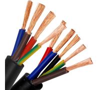 ApuaVireo&Co Screened Pure Copper Core Cable, RVV PVC Control Power Cable 100 Meter Multiple Cores Multiple AWG Pure Copper(3,22 AWG 100 meters)