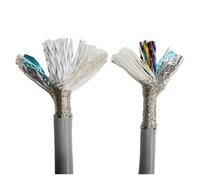 ApuaVireo&Co Screened Pure Copper Core Cable, Twisted Pair Shielded Drag Chain Cable 20-26 AWG 2-12 Core PVC Copper 485 Signal(6 Cores 1meter,22 AWG 0.3MM)