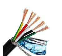 ApuaVireo&Co Screened Pure Copper Core Cable, UL2464 RVVP Shielded Cable 2-40 Core 100 Meters Pure Copper 18-26 AWG Signal Control(6 22 AWG 0.3MM)