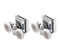 ApuaVireo&Co Shower Door Rollers 2 Pcs/4PCS Shower Door Rollers 23mm Twin Zinc Alloy Shower Door Wheels Top Shower Door Wheels(Top 2pcs,23mm)
